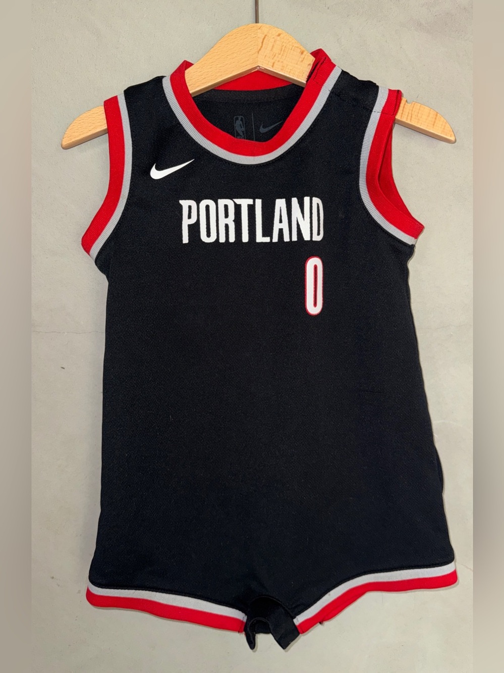Nike NBA Portland Trail Blazers jersey romper Damian Lillard 24 months